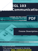 Speech Communication EGL 103: Colegio de San Lorenzo