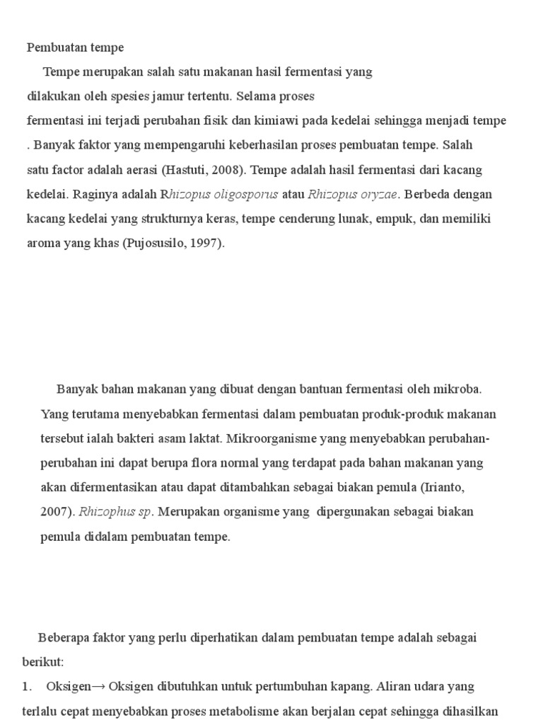 Aerasi Pada Tempe