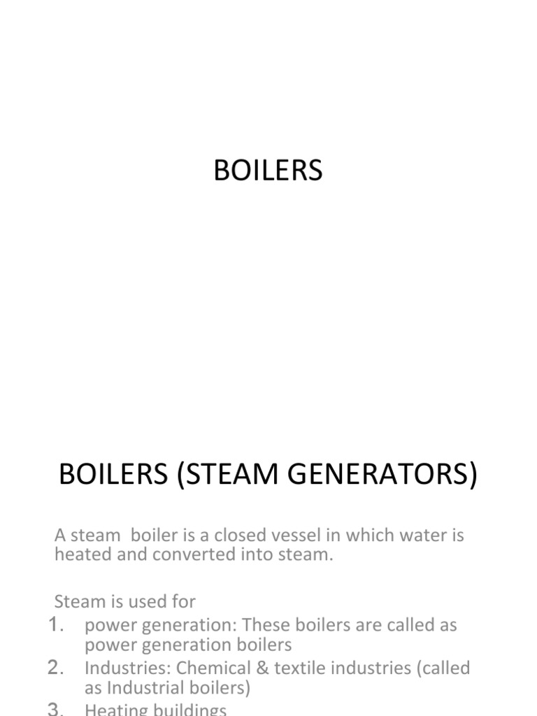 Types and Features of Boilers | PDF | Boiler | Steam
