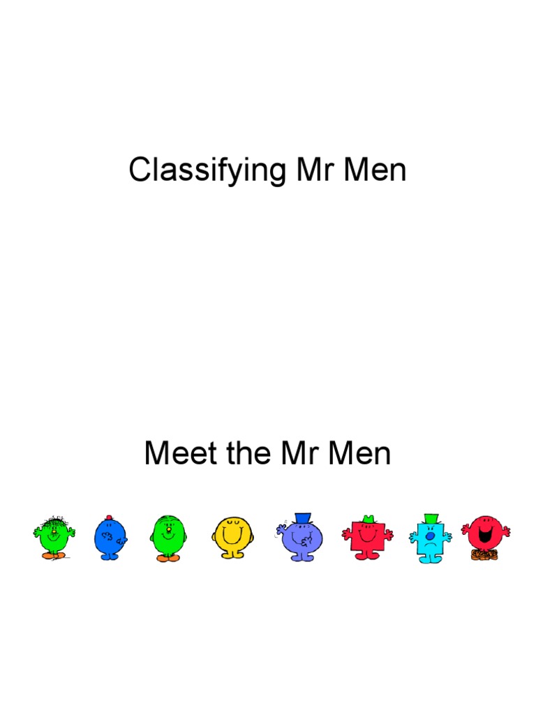 Classifying MR Men Example of An Identification Key PDF