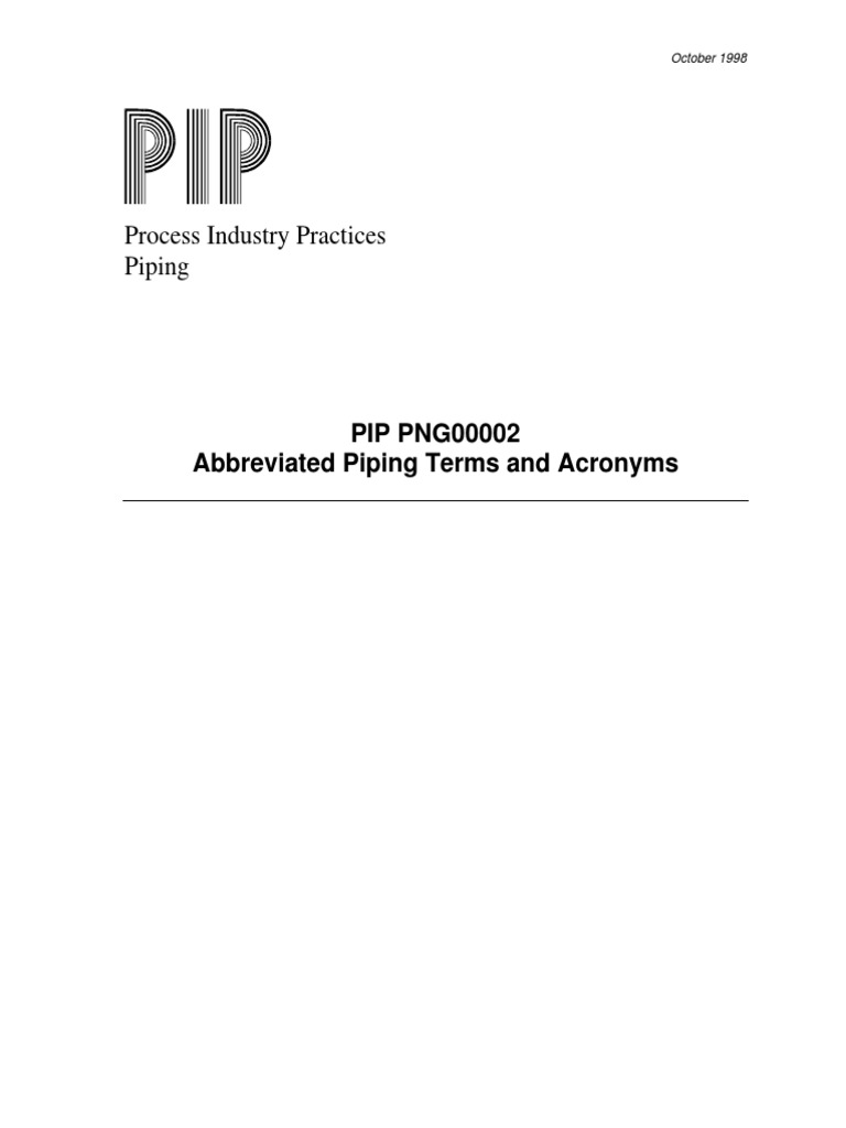 Abbreviated Piping Terms + Acronyms PDF PDF Document Pipe (Fluid