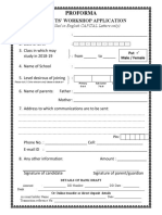 Application For Student Workshop PDF