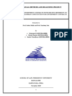 Contracts & Legal Methods and Reasoning Project: Test of Article 14 Under Indian Constitution For Government Contracts