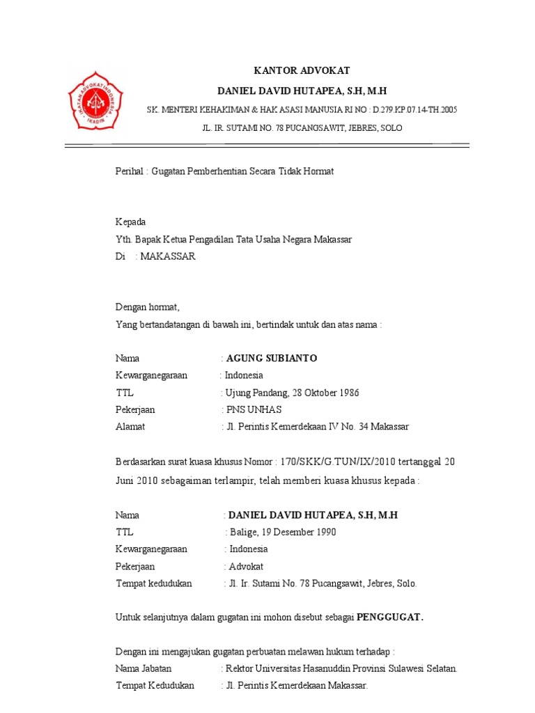 Download 97+ Contoh Surat Surat Gugatan Ptun Terbaik Dan Terbaru
