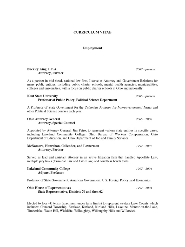 Jamie Callender Ohio CV Curriculum VITAE Resume | Download Free PDF ...