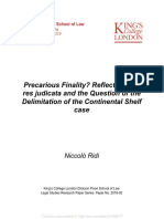 Precarious Finality Reflections On Res Judicata and The Question of The Delimitation of The Continental Shelf Case - Niccolò Ridi