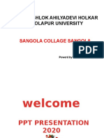 Punyashlok Ahilyadevi Holkar Solapur University: Sangola Collage Sangola