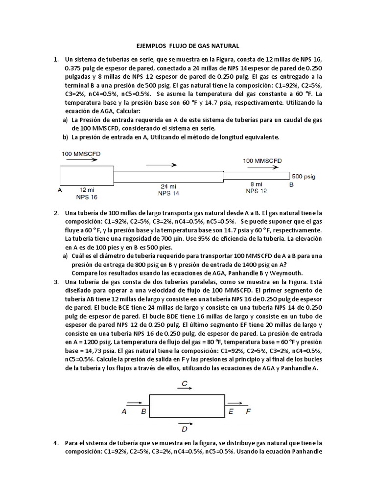 Ejemplos de Presión en Gas Natural | PDF | Gases | Presión