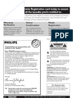 Return Your Warranty Registration Card Today To Ensure You Receive All The Benefits You're Entitled To