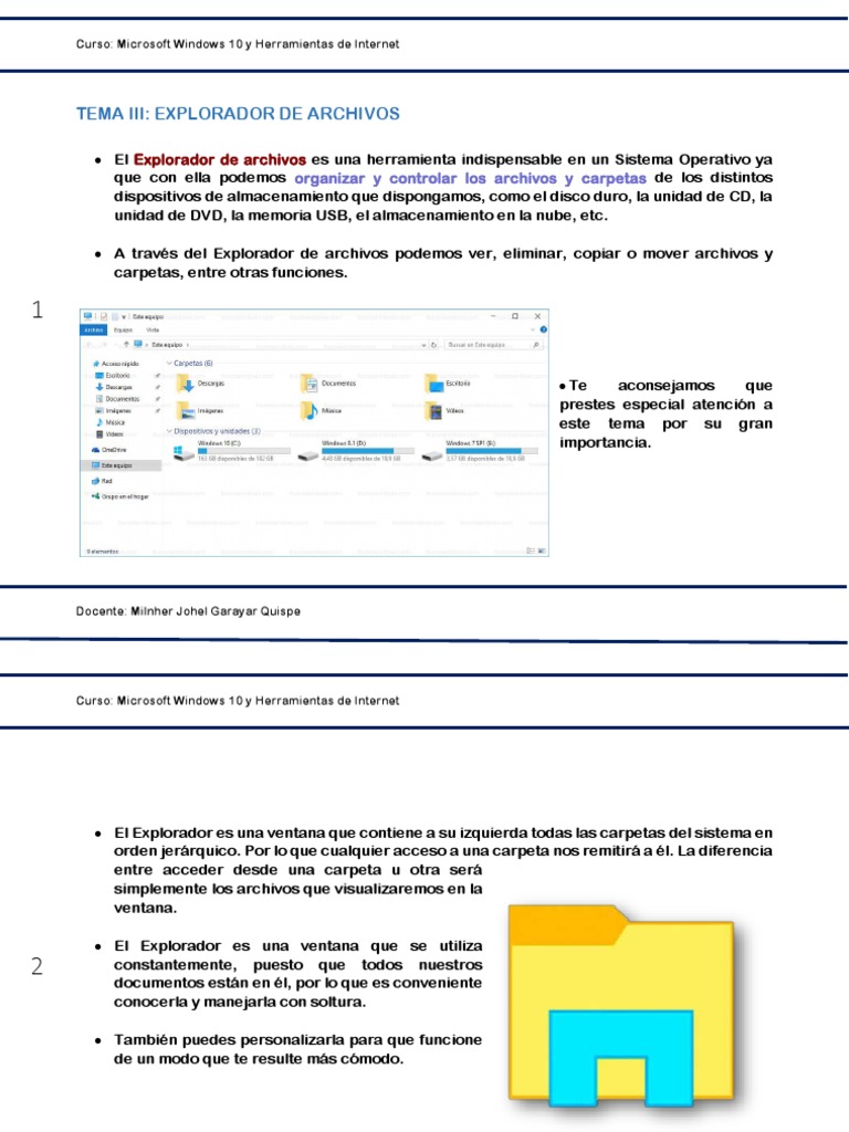 Funciones del Explorador de Archivos | PDF | Windows 10 | Archivo de ...