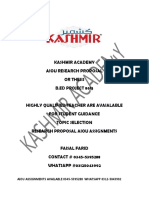 Kashmir Academy Aiou Research Proposal or Thesis B.Ed Project 8613