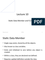 Static Data Member and Functions: Thapar University 1 UTA009