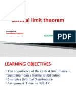 Central Limit Theorem: Academic Coordinator