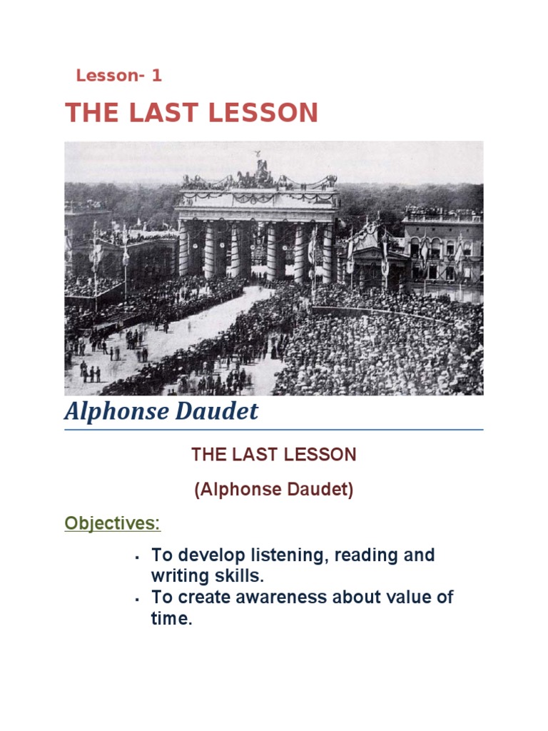 The Last Lesson | PDF | Teachers | Linguistics