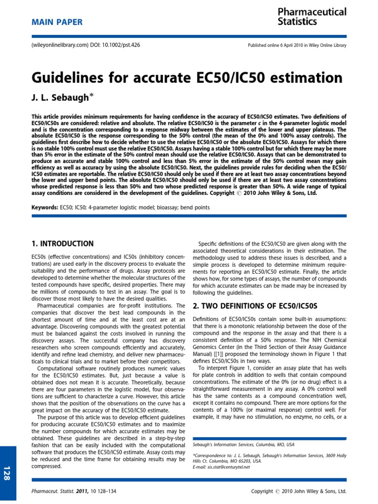 Guidelines For Accurate Ec50 Ic50 Estimation – HFZA