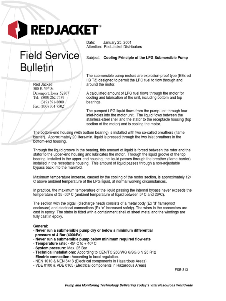 Field Service Bulletin: General: Pressure of 4 Bar (400kpa) | PDF ...