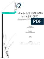 Matriz ISO 9001 vs. as 9100 D