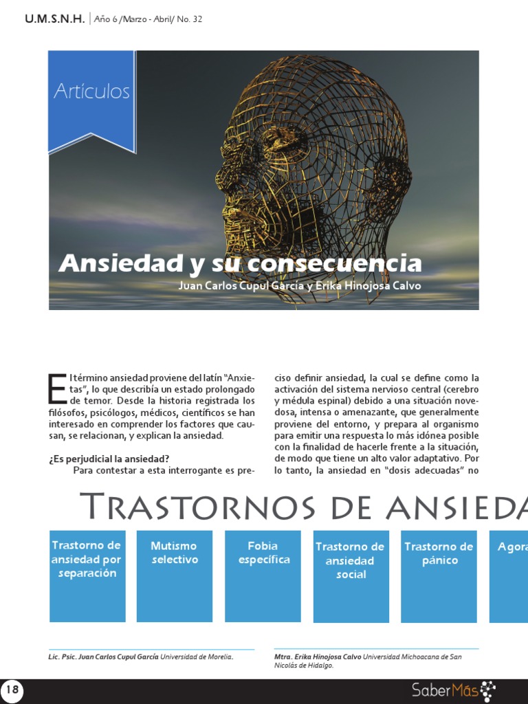 Consecuencias de la Ansiedad en la Salud | PDF | Trastorno de estrés ...
