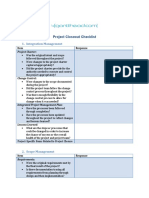 Project Closeout Checklist: 1. Integration Management