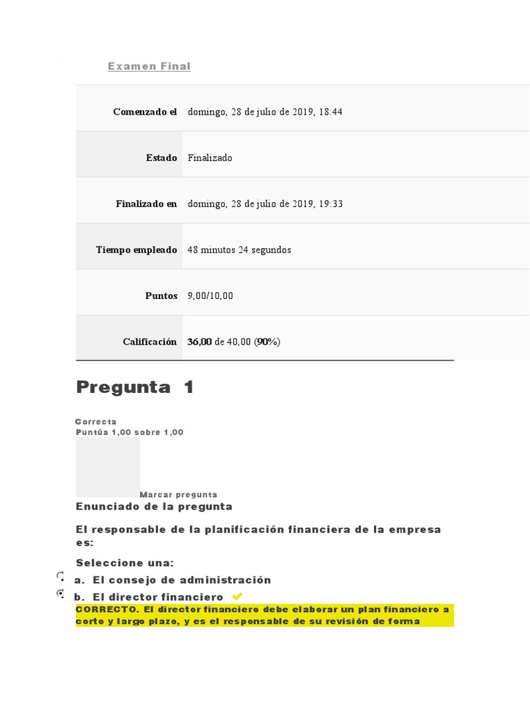 Examen Final de Finanzas Corporativas | PDF | Arrendamiento ...
