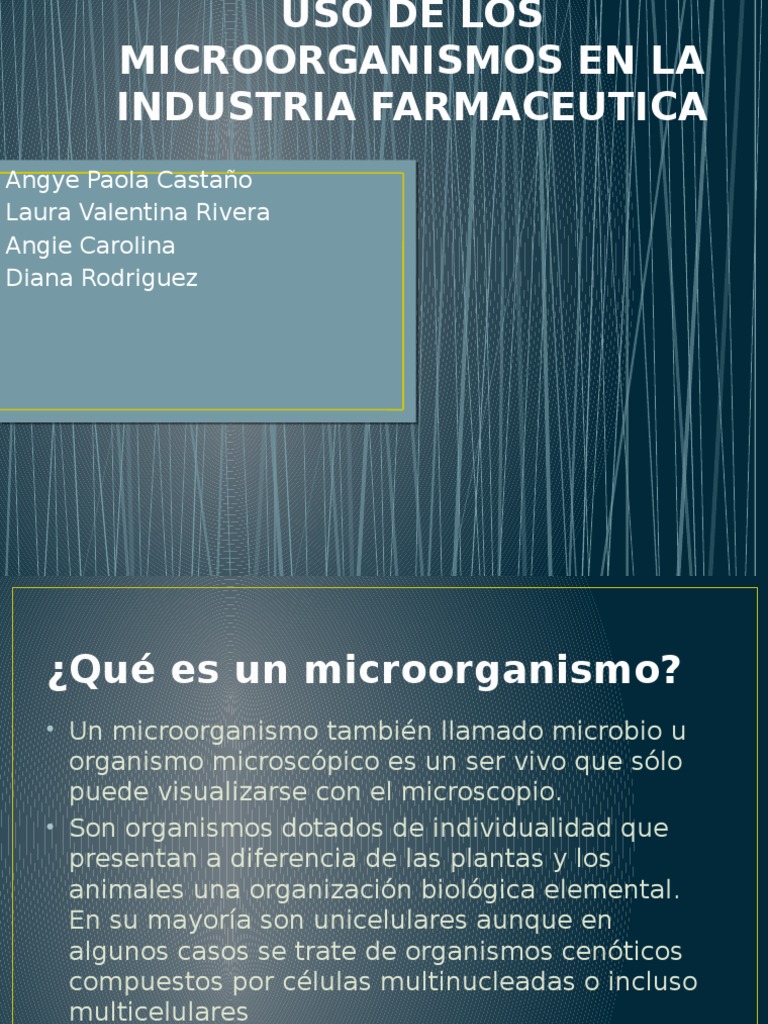 Uso de Los Microorganismos en La Industria Farmaceutica | PDF ...