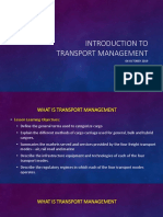 Lecture 5 - Introduction To Transport Management