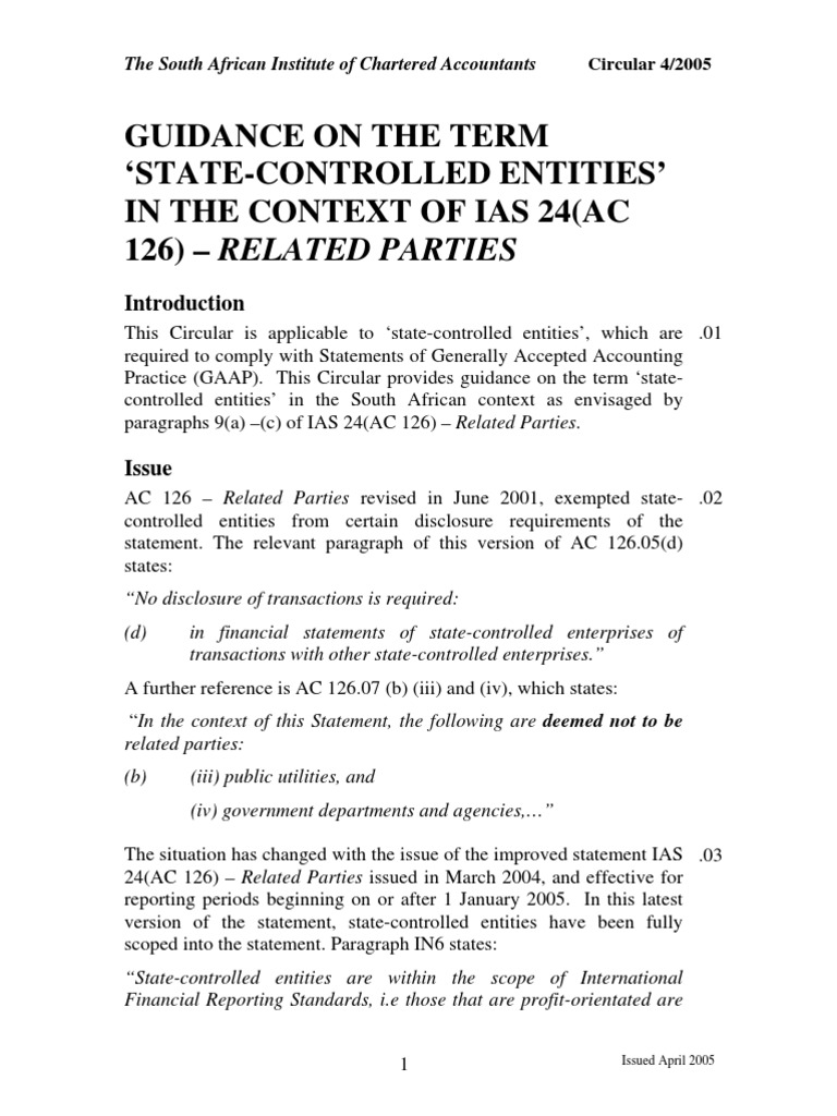 Guidance On The Term State-Controlled Entities' in The Context of Ias ...