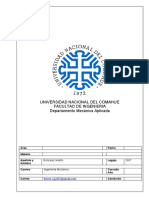 Universidad Nacional Del Comahue Facultad de Ingenieria Departamento Mecánica Aplicada