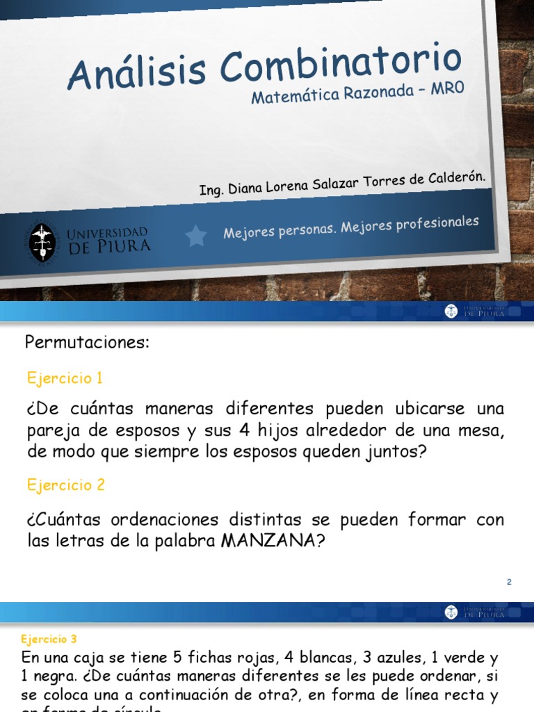 Ejercicios de Análisis Combinatorio | PDF | Color | Enseñanza de matemática