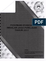 Pedoman Standar Imbalan Jasa Penilai Tahun 2017