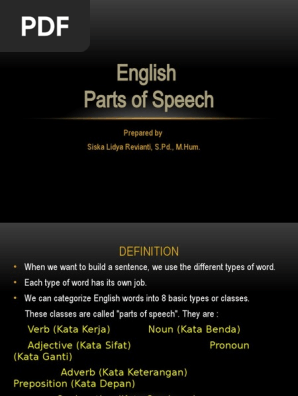 English Part Of Speech 1 Pdf Part Of Speech Adverb