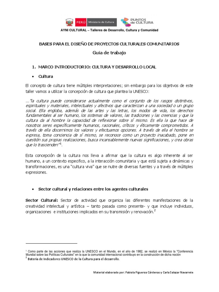 Bases para El Diseño de Proyectos Culturales Comunitarios - v2 PDF ...