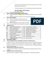 Procedure for release of Drug Substance and Products