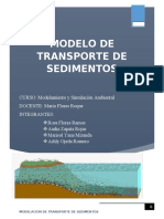 MODELACION DE TRANSPORTE DE SEDIMENTOS