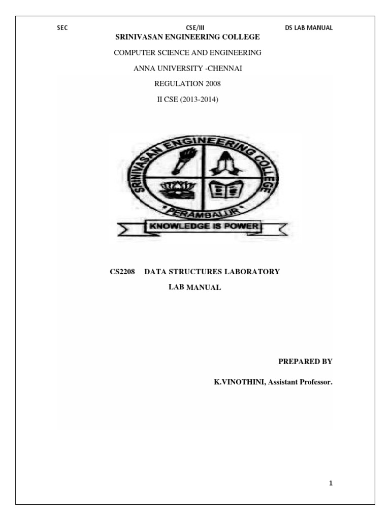 Data Structures Lab Manual PDF PDF Pointer Programming