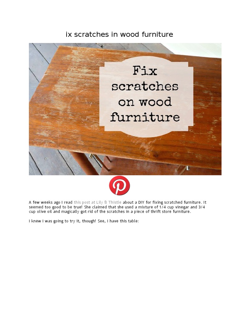 Fix Scratches in Wood Furniture PDF