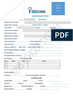 Admition Form PDF