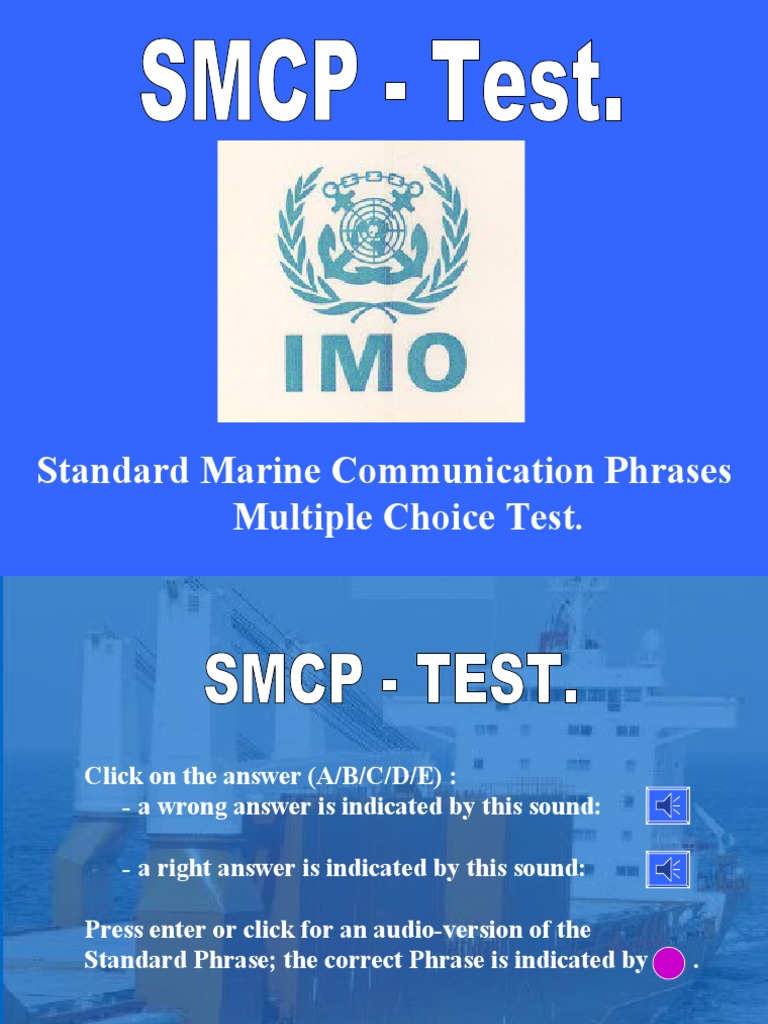 Standard Marine Communication Phrases Multiple Choice Test PDF Maritime Pilot Tide