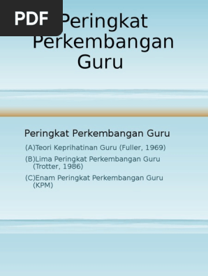 Bab 5 Peringkat Perkembangan Guru Pdf