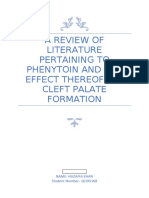 A Review of Literature Pertaining To Phenytoin and The Effect Thereof
