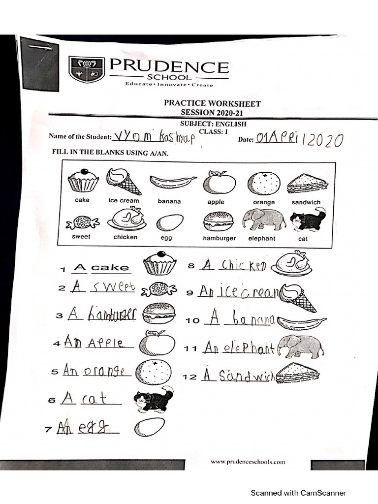 Worksheet - Vyom 1.4.20 PDF | PDF