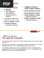 DC and AC Currents. A Sinusoid. Using Complex Numbers