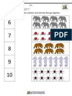 Match It Up Sheet 7: Draw Lines To Connect The Numbers and Animals That Go Together