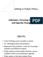 Agenda Setting in Public Policy