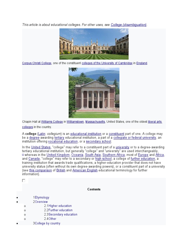 Understanding Colleges Worldwide | PDF | College | Academic Degree