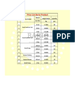 Bario Product Price List with Various Sizes