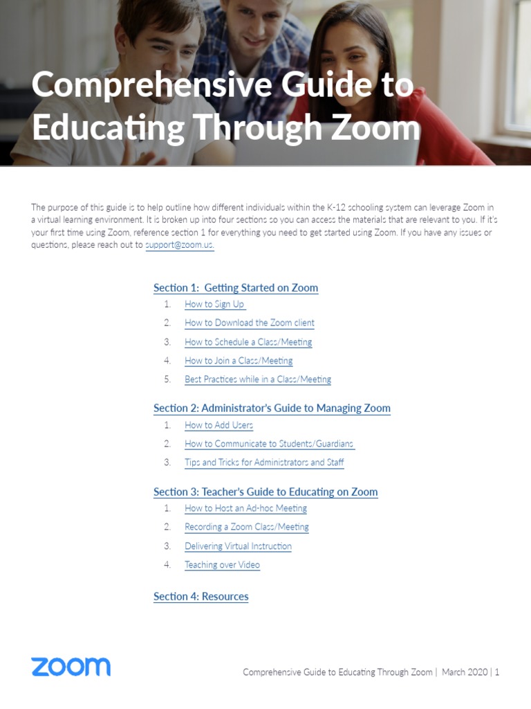 Zoom Education Guide for K-12 Users | PDF | Teachers | Software