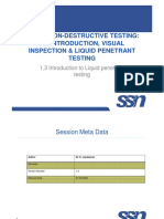 Unit I - Non-Destructive Testing:: An Introduction, Visual Inspection & Liquid Penetrant Testing
