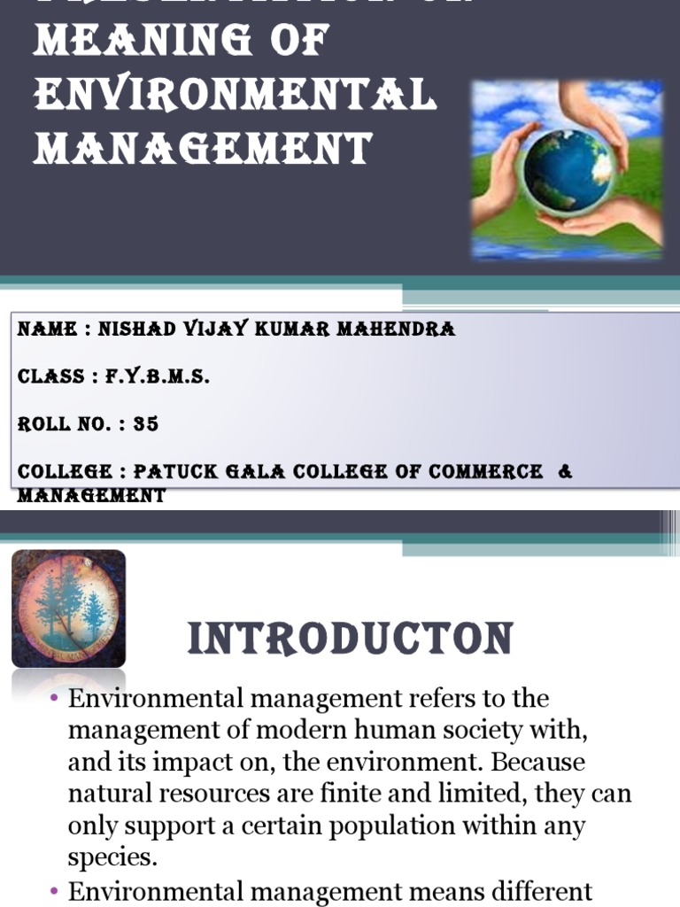 Environmental Management Overview | PDF | Biodiversity | Global Warming