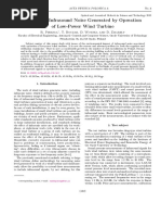 Studies On Infrasound Noise Generated by Operation of Low-Power Wind Turbine